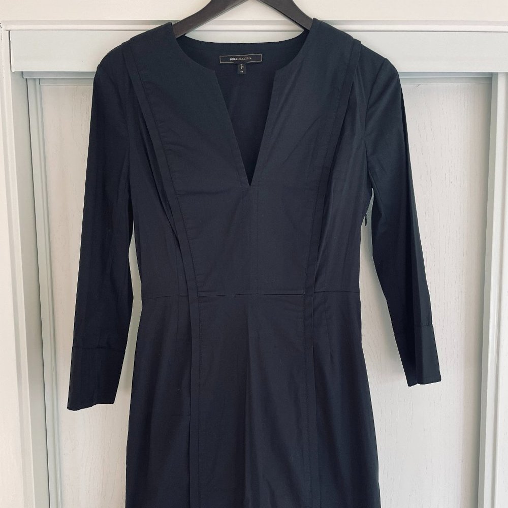 BCBG Max Azaria Black Dress, 3/4 Sleeves